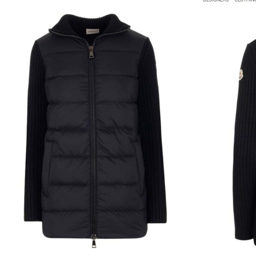 Moncler Padded Long Cardigan Black